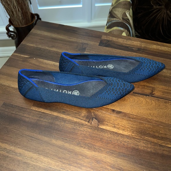 ROTHY'S The Point Flats Teal Python Blue - Picture 2 of 9